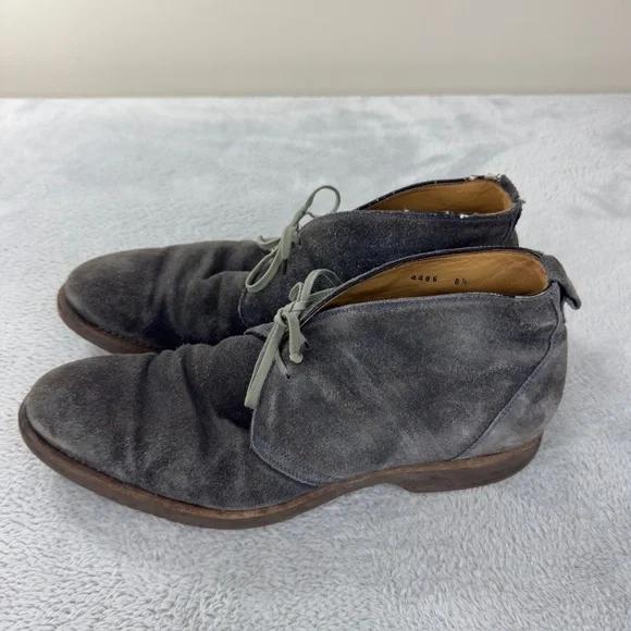 Isaia Grey Suede Leather Ankle Boots Men's Size 12 - Picture 4 of 15